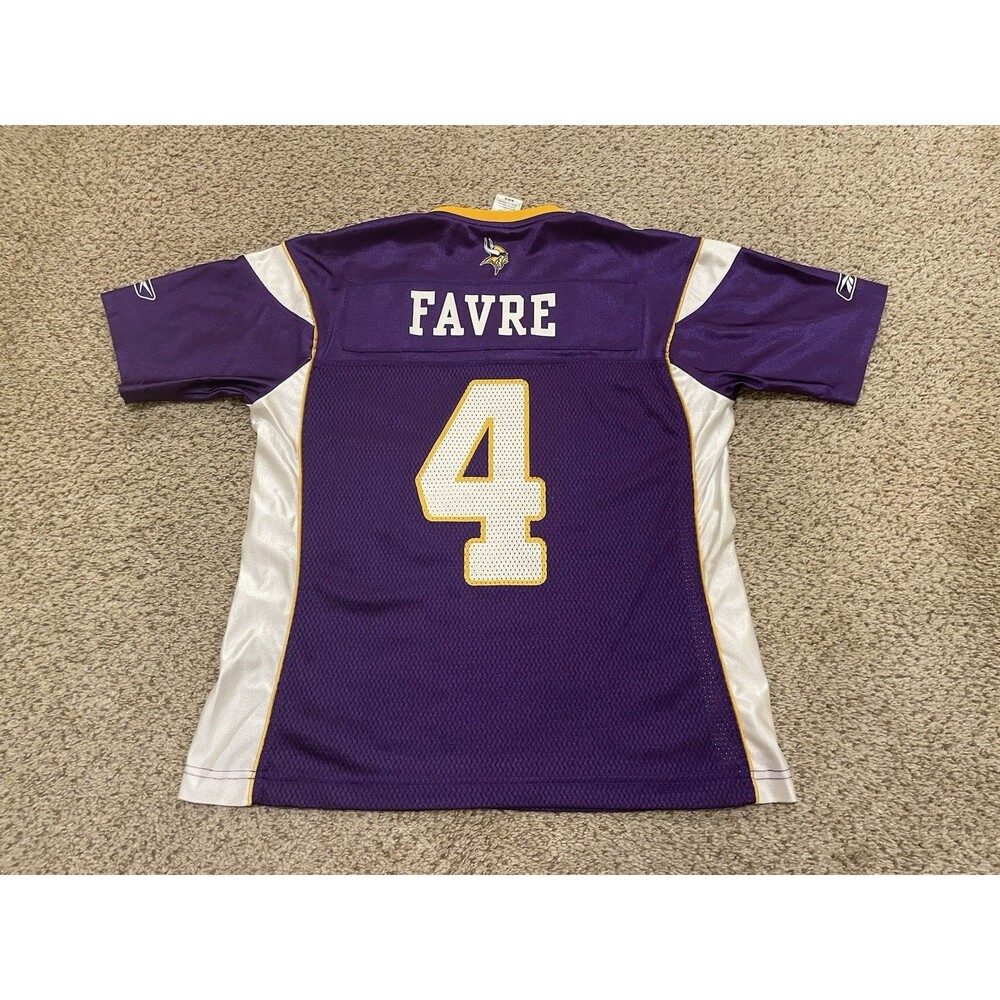 Reebok NFL  Minnesota Vikings Brett Favre Jersey #4 Purple Womens Size M - Picture 2 of 5